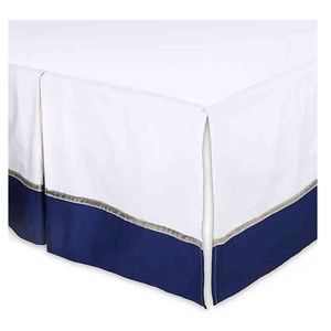 The Peanutshell Pleated Crib Skirt - Navy 16" Drop